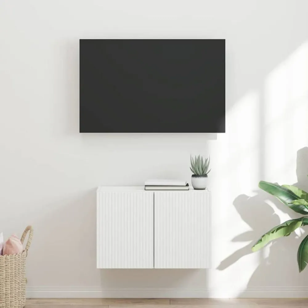 Meubles Tv-vidaXL Meuble TV mural 59,5 x 31 x 40 cm Bois d'ingénierie Blanc