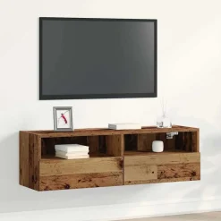 Meubles Tv-vidaXL Meuble TV mural 100 x 30 x 30 cm Bois d'ingénierie Bois ancien