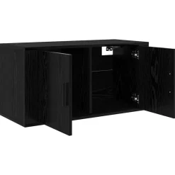 vidaXL Meuble TV mural Chêne noir 80 x 34,5 x 40 cm Bois d'ingénierie