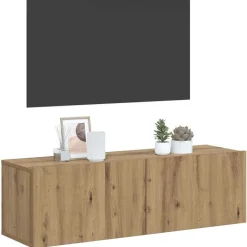 vidaXL Meuble TV mural chêne artisanal 80x30x30 cm bois d'ingénierie