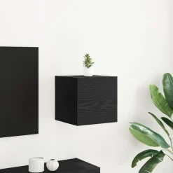 vidaXL Meuble TV mural Chêne noir 30,5 x 30 x 30 cm Bois d'ingénierie