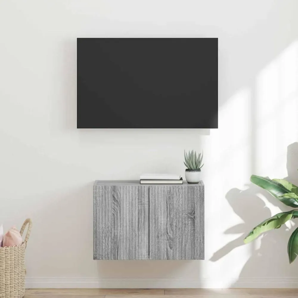 vidaXL Meuble TV mural Gris Sonoma 59,5 x 31 x 40 cm Bois d'ingénierie