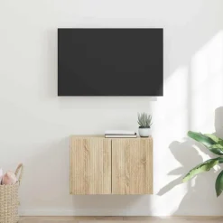 vidaXL Meuble TV mural Montage mural Chêne Sonoma 59,5 x 31 x 40 cm