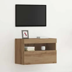vidaXL Meuble TV mural Montage mural chêne artisanal 60 x 30 x 40 cm