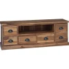 Meubles Tv-vidaXL Meuble TV Naturel 110 x 30 x 40 cm Bois de teck massif