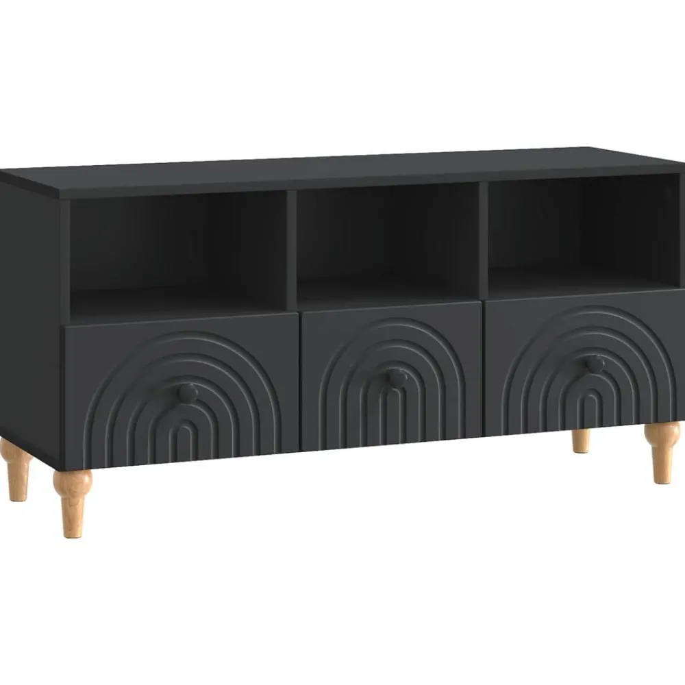 Meubles Tv-vidaXL Meuble TV 102 x 34,5 x 50 cm Bois d’ingénierie Noir
