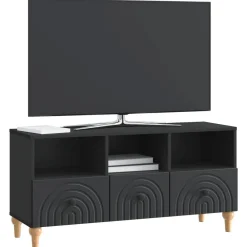 Meubles Tv-vidaXL Meuble TV 102 x 34,5 x 50 cm Bois d’ingénierie Noir