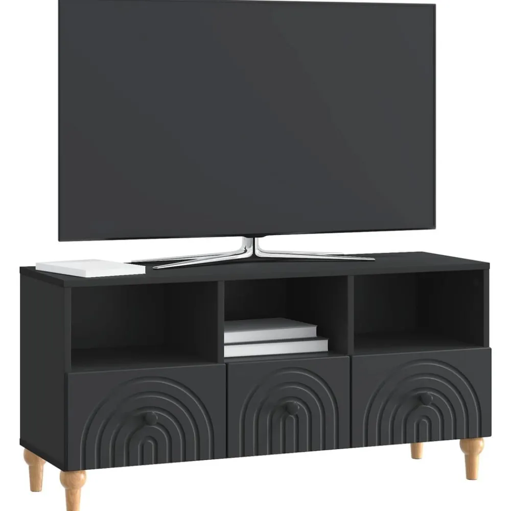 Meubles Tv-vidaXL Meuble TV 102 x 34,5 x 50 cm Bois d’ingénierie Noir
