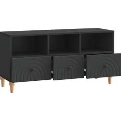 Meubles Tv-vidaXL Meuble TV 102 x 34,5 x 50 cm Bois d’ingénierie Noir