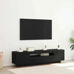 vidaXL Meuble TV Noir 160 x 35 x 40 cm Bois d'ingénierie