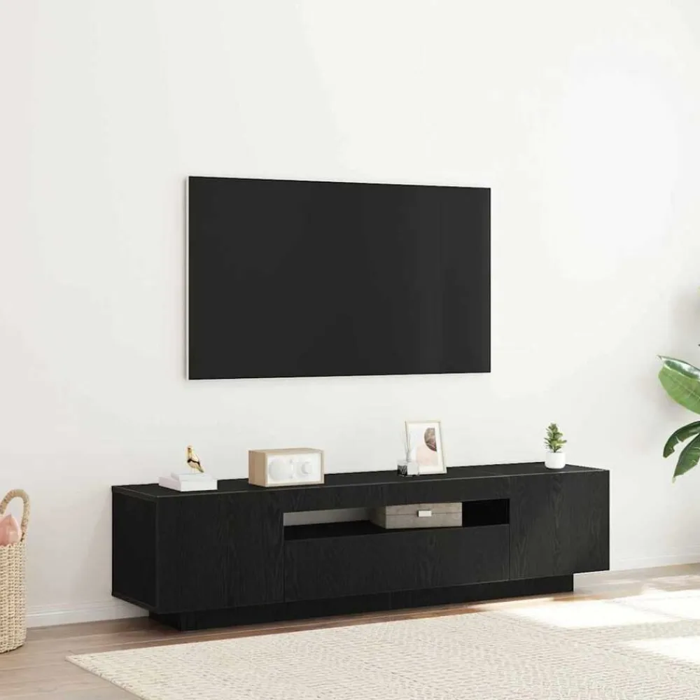 vidaXL Meuble TV Noir 160 x 35 x 40 cm Bois d'ingénierie