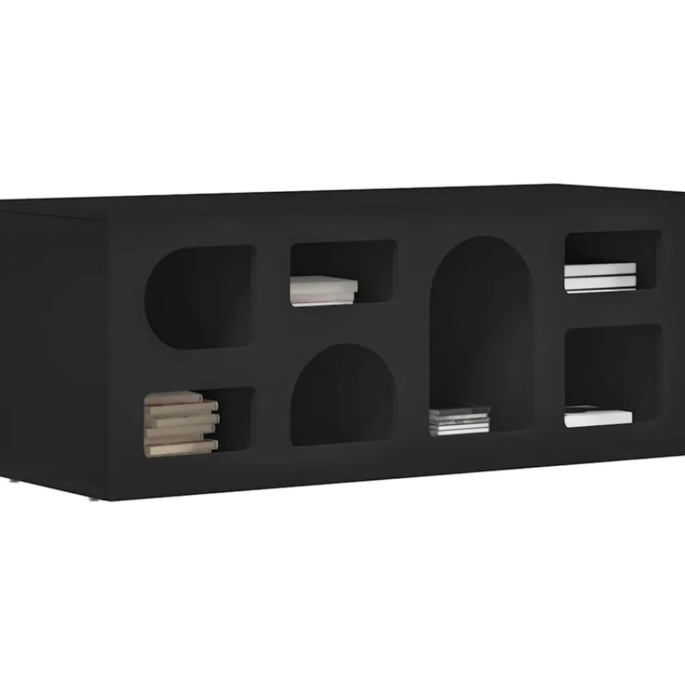 Meubles Tv-vidaXL Meuble TV 100 x 35 x 40 cm Bois d'ingénierie Noir