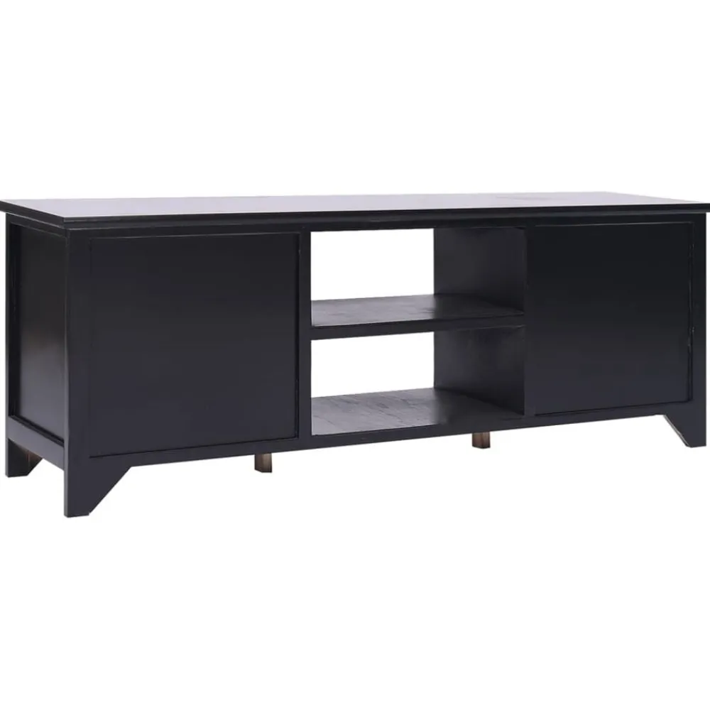 Meubles Tv-vidaXL Meuble TV 108x30x40 cm Bois de Paulownia solide Noir