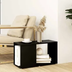 Étagères-vidaXL Meuble TV 60x24x32 cm Bois d'ingénierie Noir