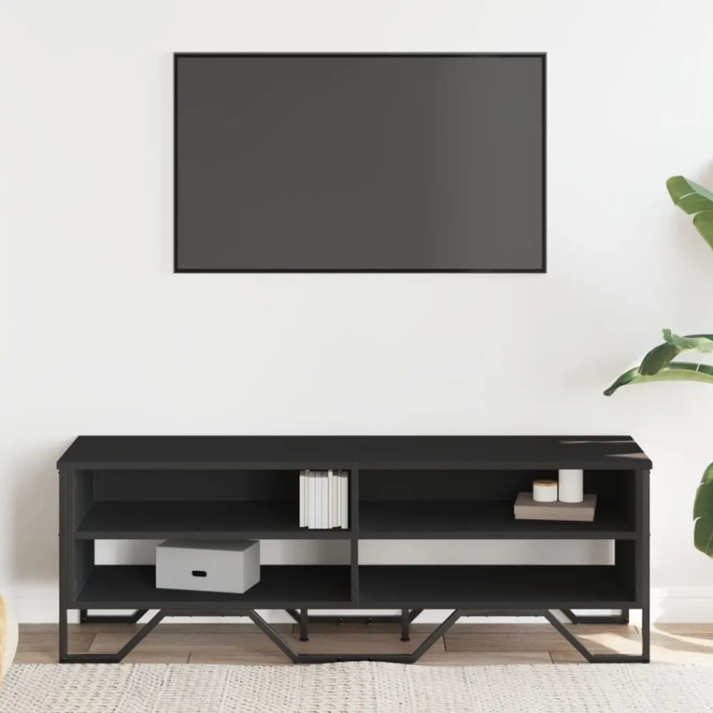 Meubles Tv-vidaXL Meuble TV 122x34x41 cm bois d'ingénierie Noir