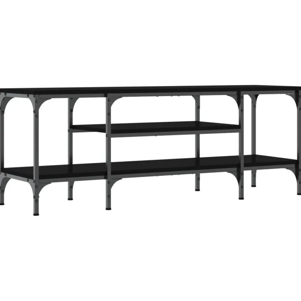 vidaXL Meuble TV 121x35x45 cm bois d'ingénierie et fer