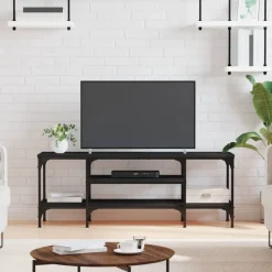 vidaXL Meuble TV 121x35x45 cm bois d'ingénierie et fer