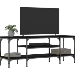 vidaXL Meuble TV 121x35x45 cm bois d'ingénierie et fer