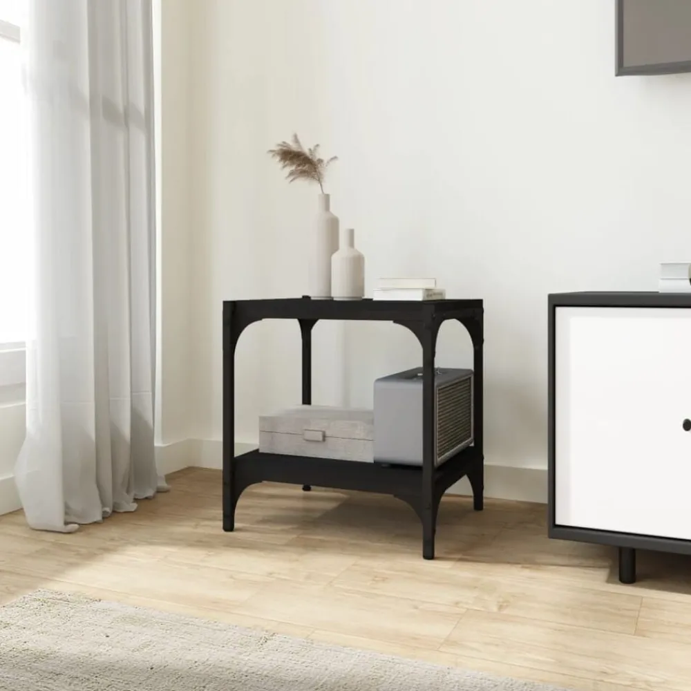 vidaXL Meuble TV 40x33x41 cm Bois d'ingénierie et acier