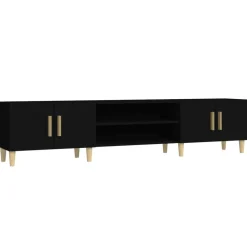 Meubles Tv-vidaXL Meuble TV 180x31,5x40 cm bois d'ingénierie Noir