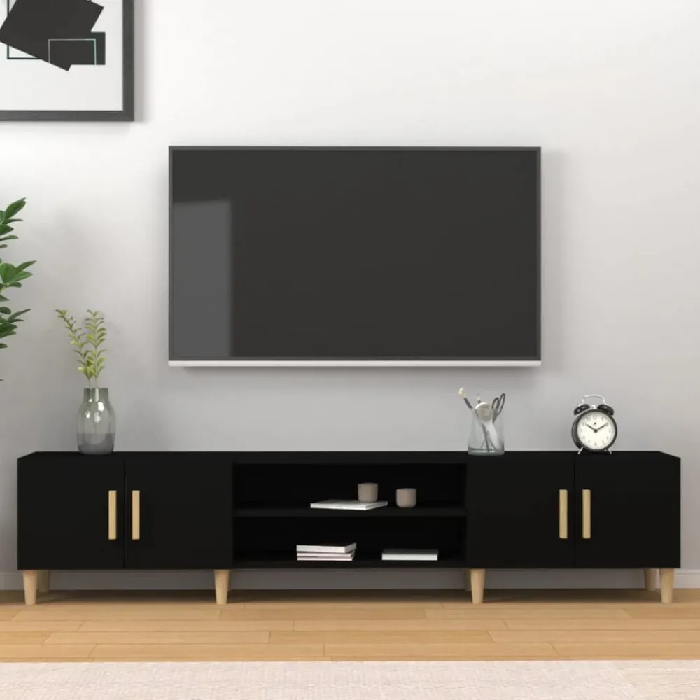 Meubles Tv-vidaXL Meuble TV 180x31,5x40 cm bois d'ingénierie Noir