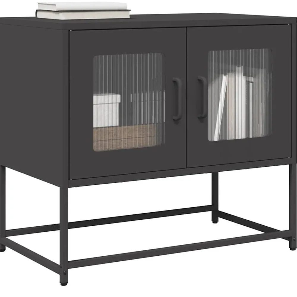 Meubles Tv-vidaXL Meuble TV 68x39x60,5 cm acier laminé à froid Noir