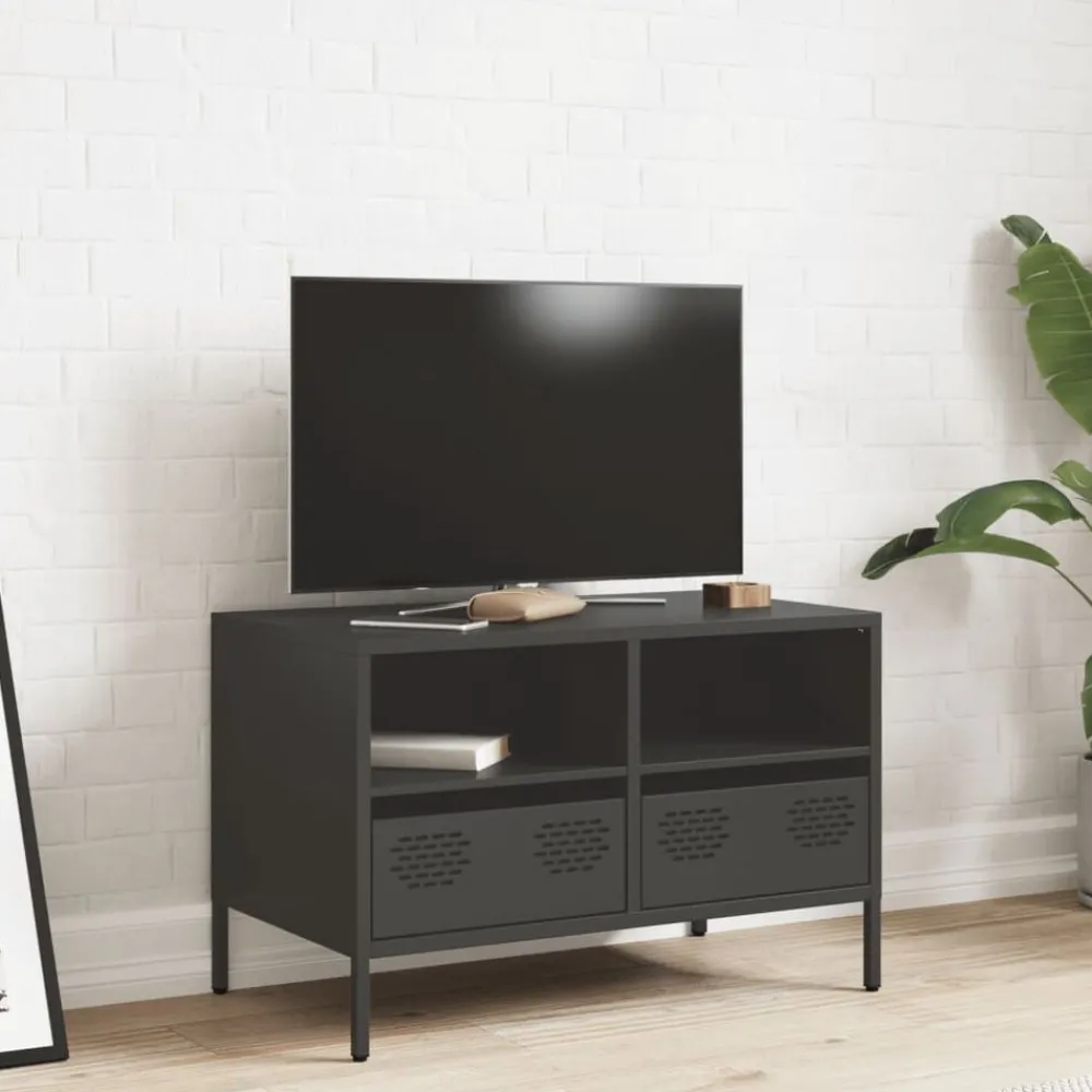 Meubles Tv-vidaXL Meuble TV 68x39x43,5 cm acier laminé à froid Noir