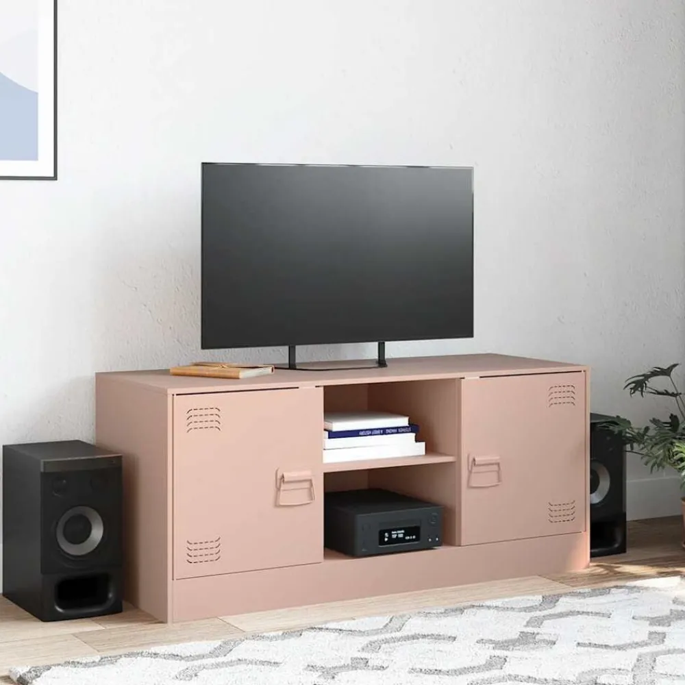 Meubles Tv-vidaXL Meuble TV 99x39x44 cm acier Rose