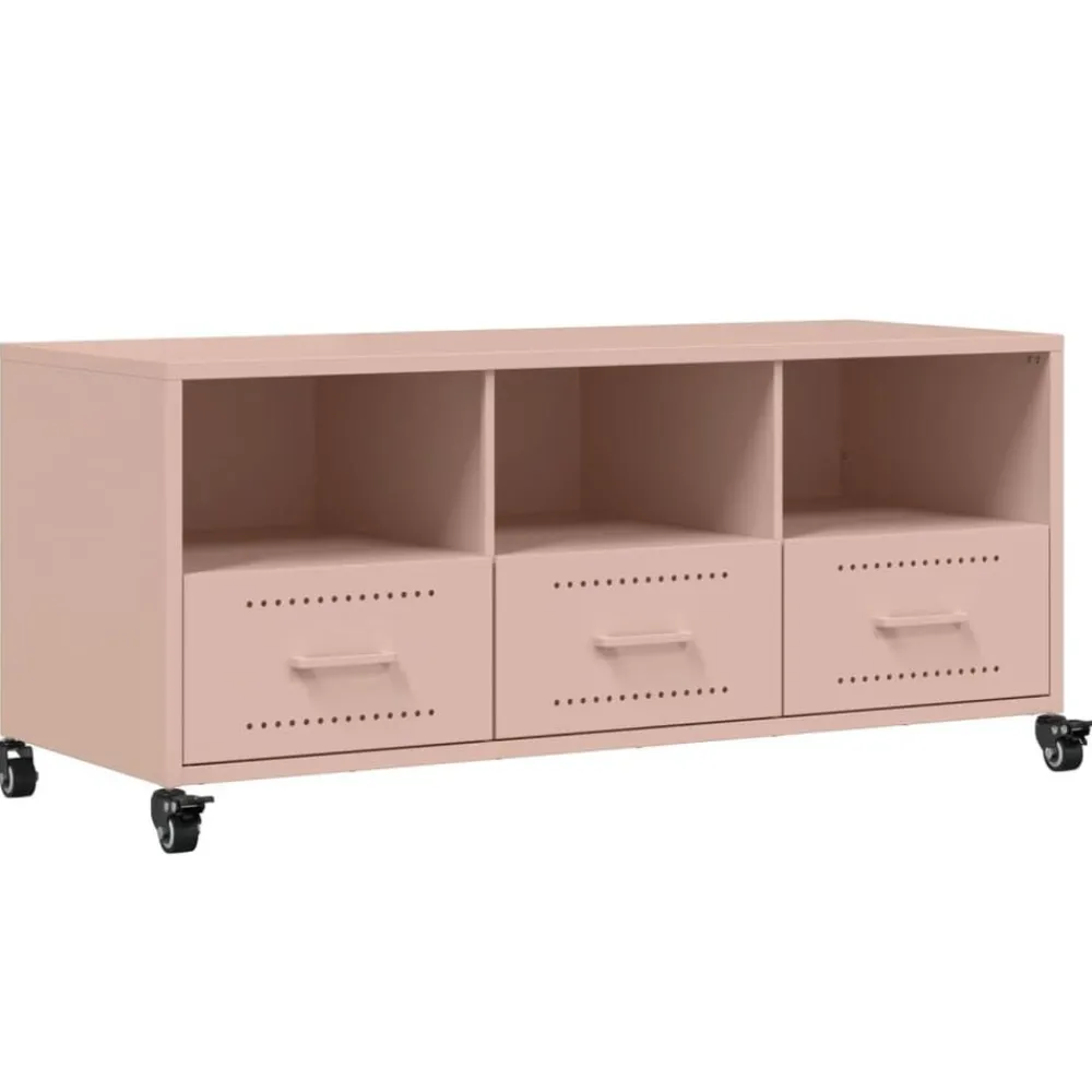 Meubles Tv-vidaXL Meuble TV 100,5x39x43,5 cm acier Rose