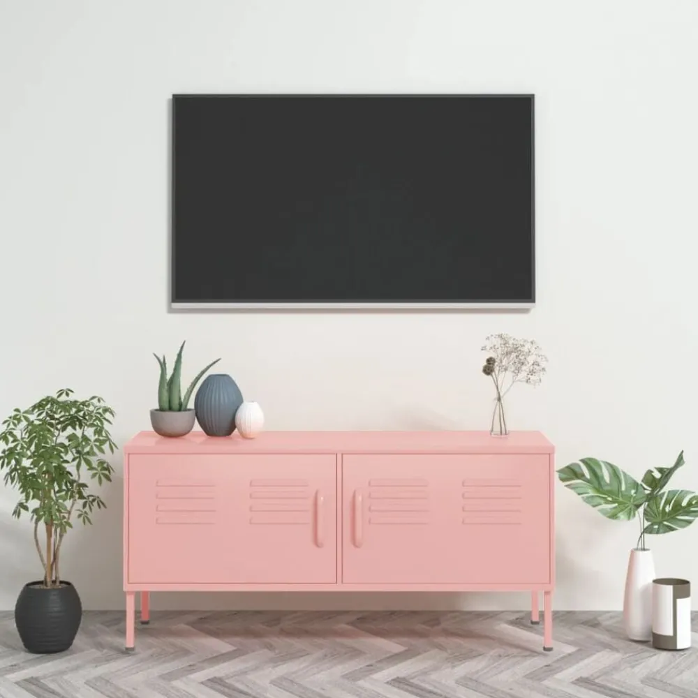 Meubles Tv-vidaXL Meuble TV 105x35x50 cm Acier Rose