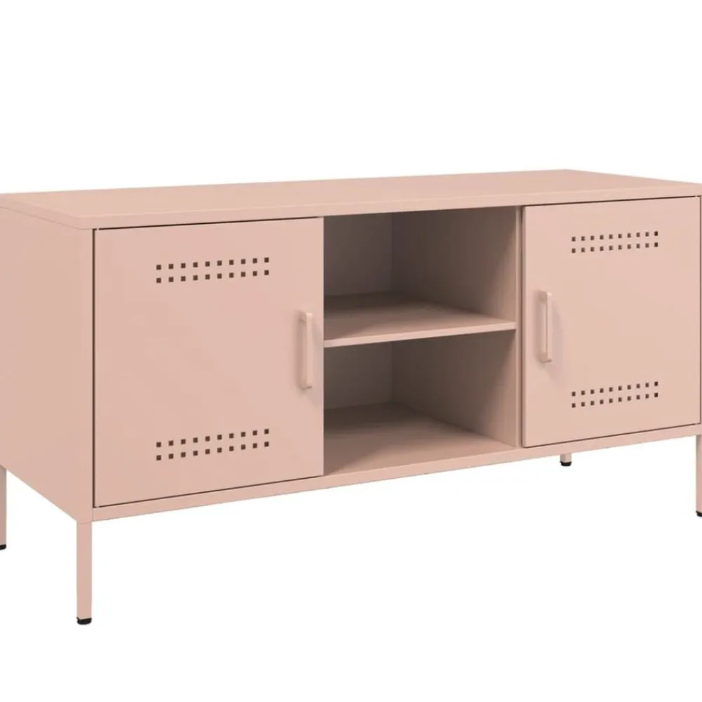 Meubles Tv-vidaXL Meuble TV 100,5x39x50,5 cm acier Rose