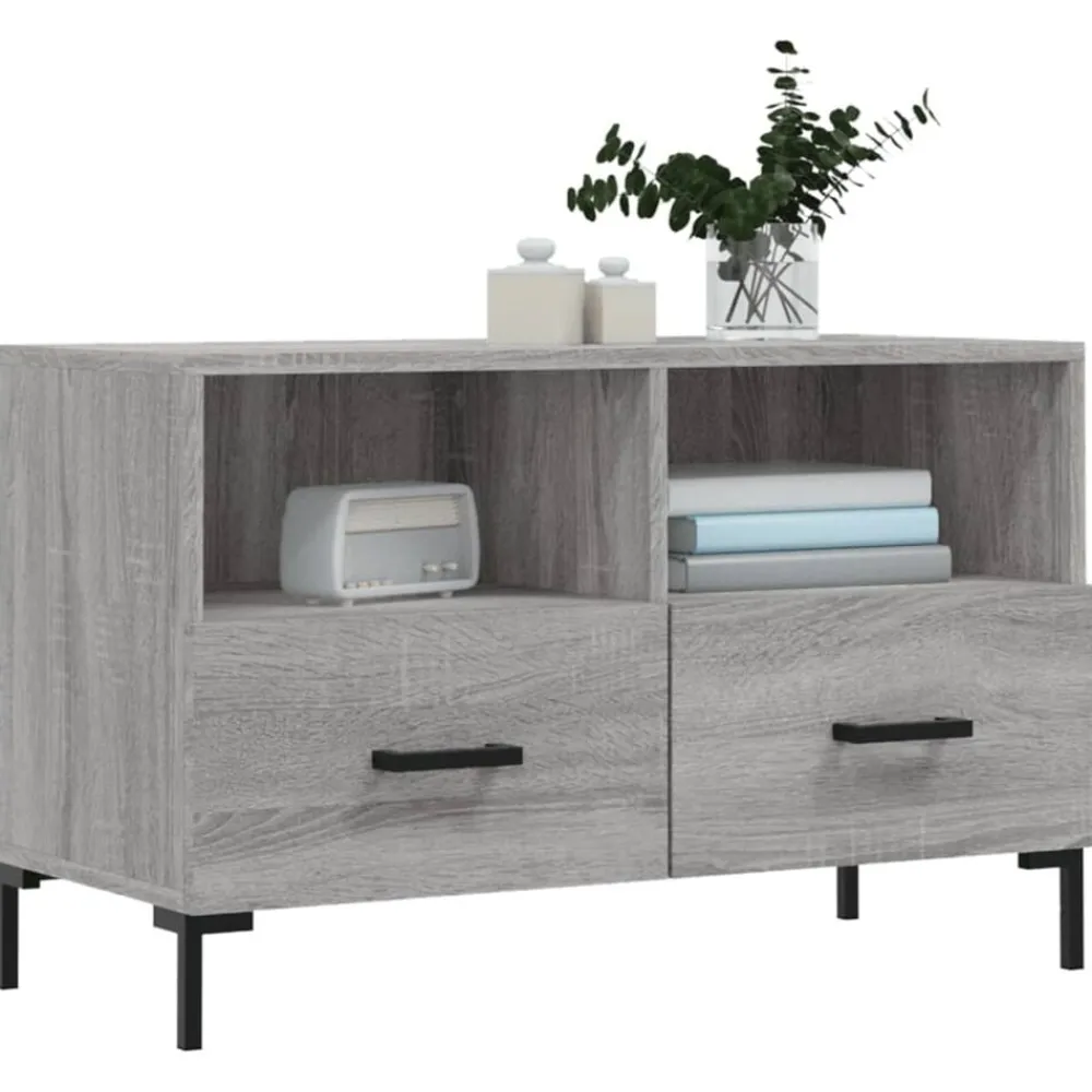 Meubles Tv-vidaXL Meuble TV 80x36x50 cm Bois d'ingénierie Sonoma gris