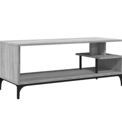 Meubles Tv-vidaXL Meuble TV bois ingénierie et acier enduit de poudre Sonoma gris