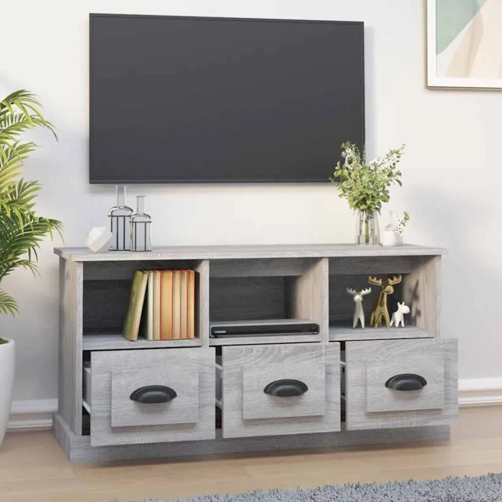 Meubles Tv-vidaXL Meuble TV 100x35x50 cm bois d'ingénierie Sonoma gris
