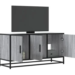 Meubles Tv-vidaXL Meuble TV 100x35x50 cm bois d'ingénierie et métal Sonoma gris
