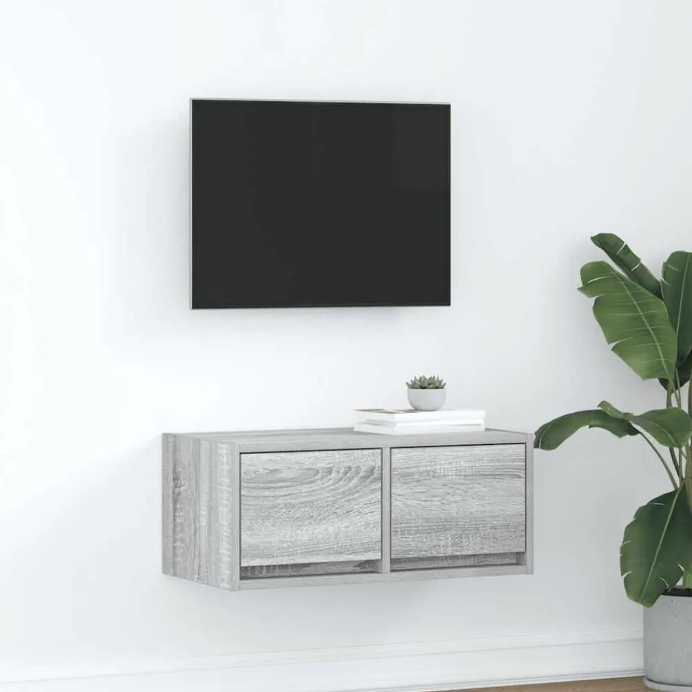 Meubles Tv-vidaXL Meuble TV 60x31x25,5 cm bois d'ingénierie Sonoma gris