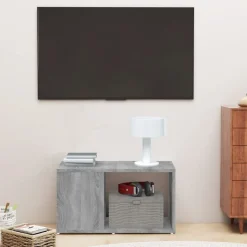 Étagères-vidaXL Meuble TV 60x24x32 cm Bois d'ingénierie Sonoma gris