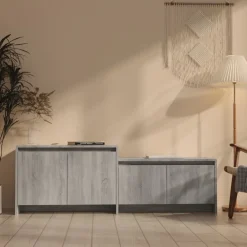 Meubles Tv-vidaXL Meuble TV 146,5x35x50 cm Bois d'ingénierie Sonoma gris