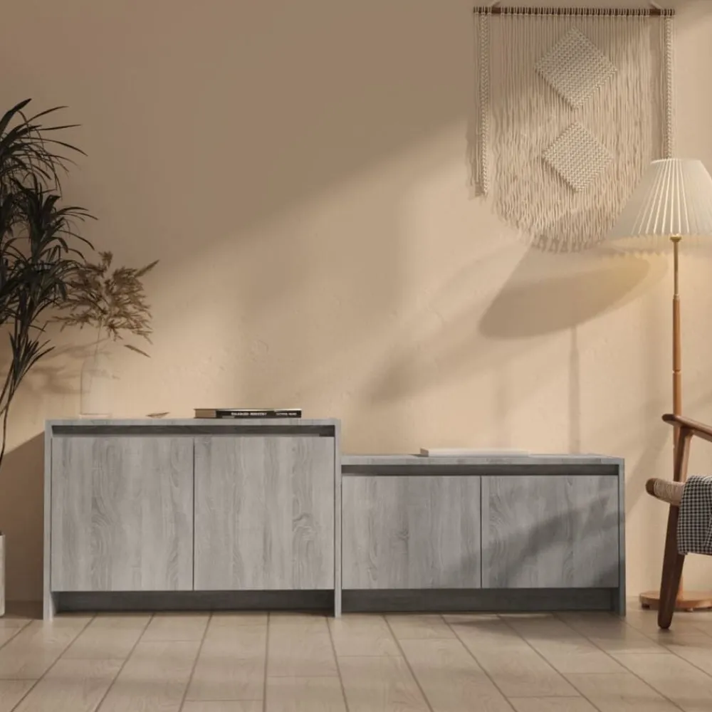 Meubles Tv-vidaXL Meuble TV 146,5x35x50 cm Bois d'ingénierie Sonoma gris