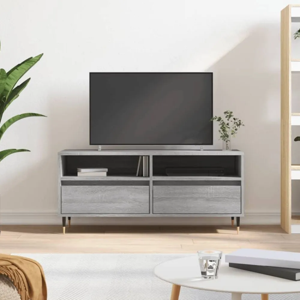 Meubles Tv-vidaXL Meuble TV 100x34,5x44,5 cm bois d'ingénierie Sonoma gris