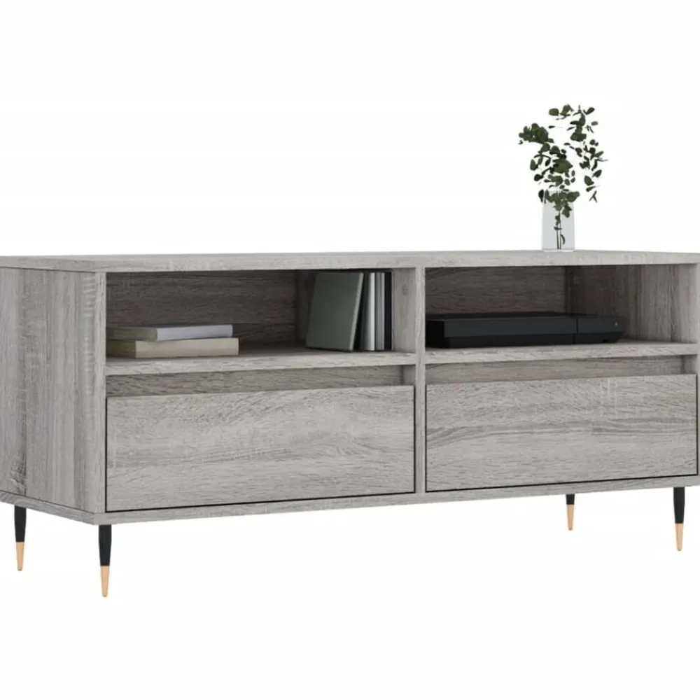 Meubles Tv-vidaXL Meuble TV 100x34,5x44,5 cm bois d'ingénierie Sonoma gris