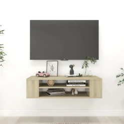 Meubles Tv-vidaXL Meuble TV suspendu Chêne sonoma 100x30x26,5 cm Bois ingénierie Ch&ecirc;ne sonoma