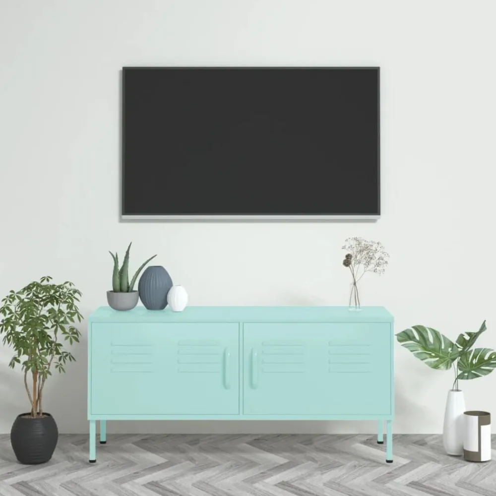 vidaXL Meuble TV Vert 105x35x50 cm Acier