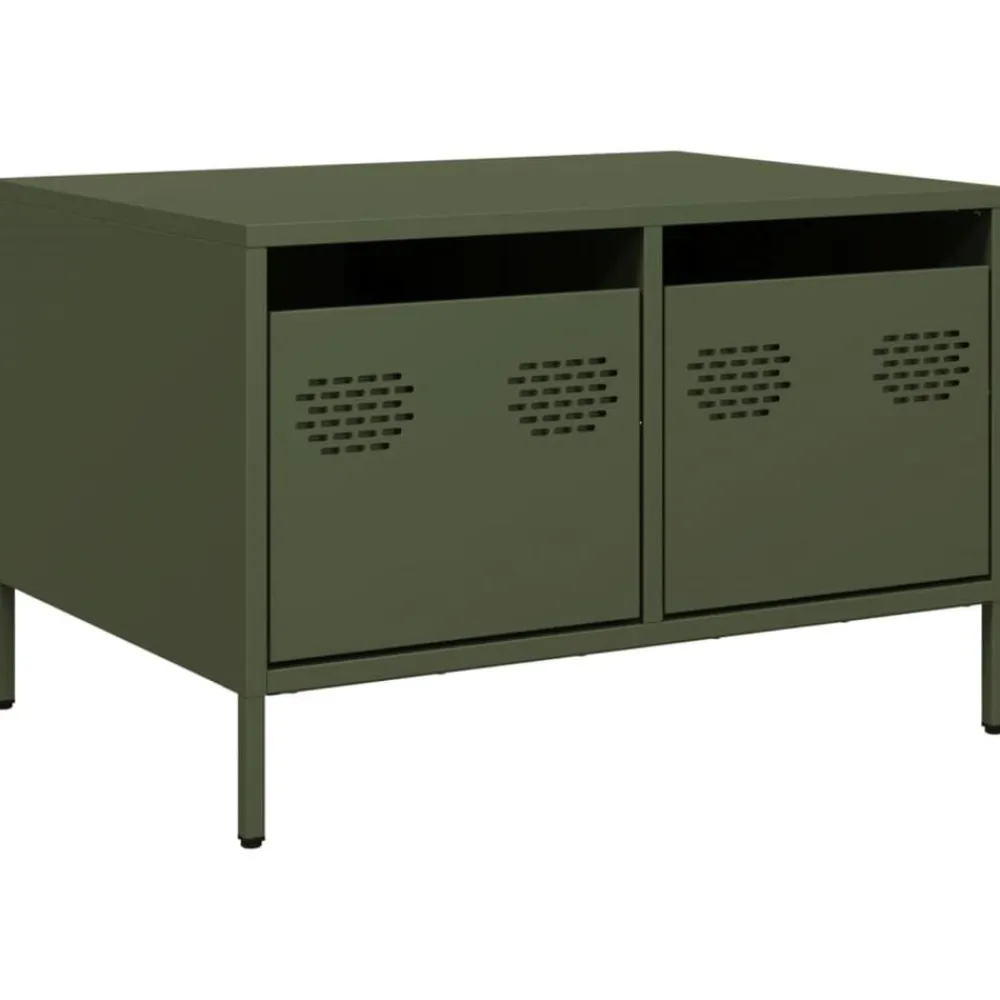 Meubles Tv-vidaXL Meuble TV olive 68x50x43,5 cm acier laminé à froid Vert