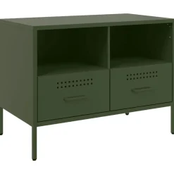 vidaXL Meuble TV olive 68x39x50,5 cm acier