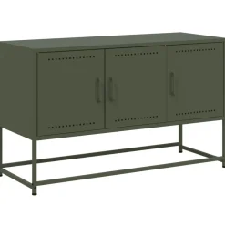vidaXL Meuble TV olive 100,5x39x60,5 cm acier