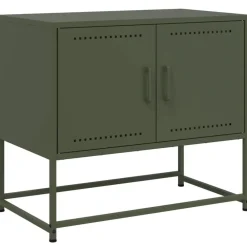 vidaXL Meuble TV olive 68,5x39x60,5 cm acier