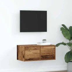 Meubles Tv-vidaXL Meuble TV vieux bois 60x31x25,5 cm bois d'ingénierie Bois ancien