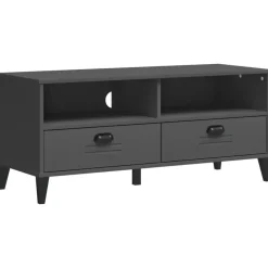 Meubles Tv-vidaXL Meuble TV VIKEN gris bois de pin solide Anthracite