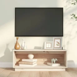Meubles Tv-vidaXL Meuble TV 90x35x35 cm Bois de pin massif Naturel